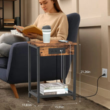 Load image into Gallery viewer, Set of 2 Side End Table Nightstand w/USB Ports &amp; Power Outlets Bedroom Office
