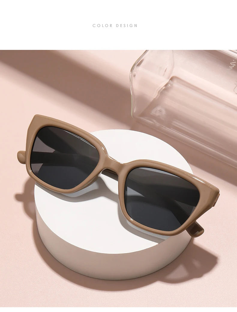 Sunglasses For Women With High-end Face, Small Anti-uv Large Frame Retro Cat Eye Glasses 2025 New Sunglasses 9673