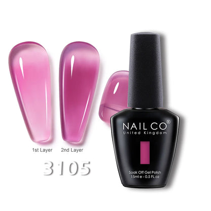 NAILCO 15ml Transparent Nude Color Series Jelly Gel Nail Polish Pink Red Nails Art Manicure Gel Varnishes Gellack Design Lacquer