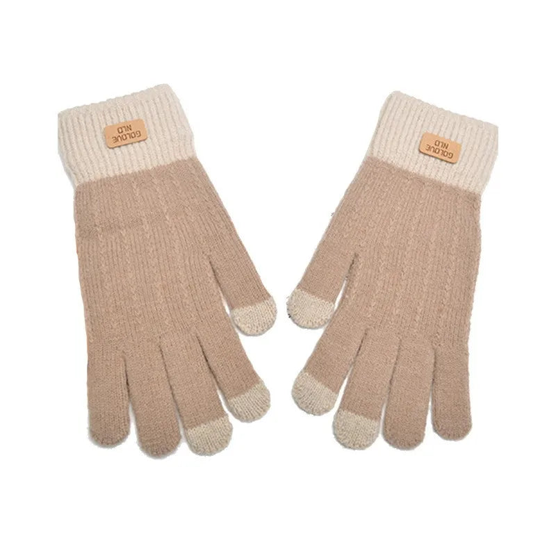 Women Men Warm Winter Touch Screen Gloves Stretch Knit Mittens Wool Full Finger Guantes Female Crochet Glove