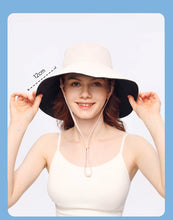 Load image into Gallery viewer, OhSunny Fisherman Hats for Women,Womne&#39;s Bucket Sunhat Double-Sided Wearing,UPF50+ Large Brim Hiking Hats with Ponytail Hole
