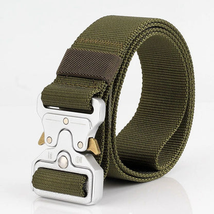 Belts For Men Tactical Belt Metal Silver Buckle Nylon Waist Strap Girdle Heavy Duty Training Hunting Mens Belts