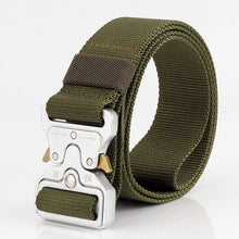 Load image into Gallery viewer, Belts For Men Tactical Belt Metal Silver Buckle Nylon Waist Strap Girdle Heavy Duty Training Hunting Mens Belts
