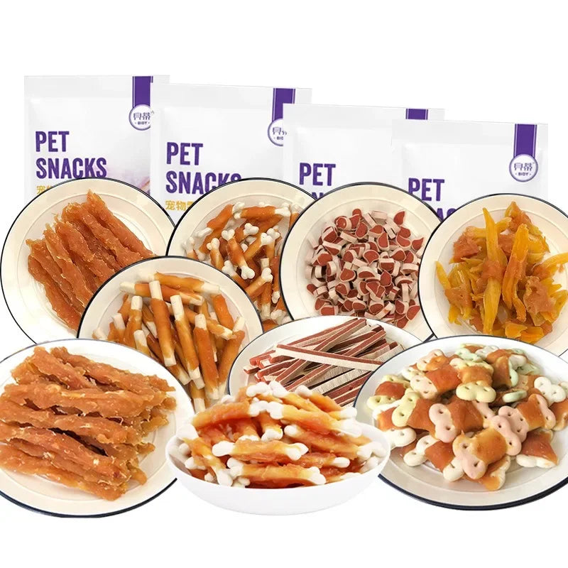 Dog Snacks 110g Bruxism Cookies Milk Stick Chicken Breast Beef Strips Training Incentives Nutritious Healthy Pet Snack Foods