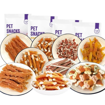Dog Snacks 110g Bruxism Cookies Milk Stick Chicken Breast Beef Strips Training Incentives Nutritious Healthy Pet Snack Foods