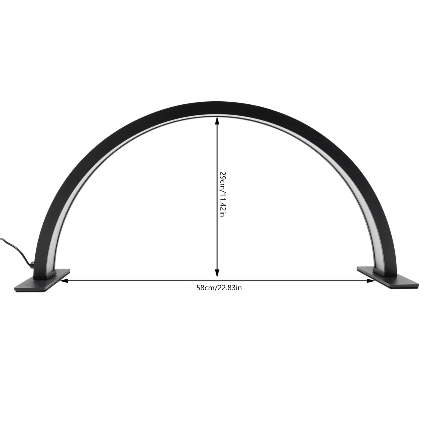 LED Half Moon Light Adjust Brightness 3000K‑6000 Half Moon Desk Lamp for Nail Art, Facial Spa, Skincare, Lash Extensions