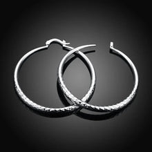 Load image into Gallery viewer, Charms fine 925 Sterling Silver 5CM circle hoop Earrings for Women fashion Pretty wedding party Jewelry Holiday gifts
