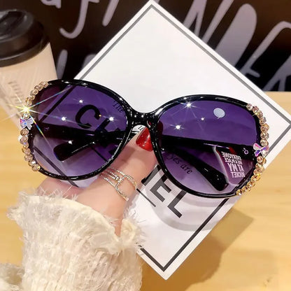New Fashion Brand Sunglasses 2025 Women Luxury Design Sun Glasses Bling Rhinestone Gradient Lens  Eyeglasses for Female UV400