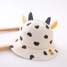 Load image into Gallery viewer, Kids Bucket Hats Korean Cow Shape Baby Cap Thin Trendy Boy Fashion Girl Cute Caps Fisherman Hat For Children 1-5 Years

