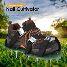 Load image into Gallery viewer, Garden Nail Shoes Grass Loose Soil Tool 5cm Long Nail Lawn Aerator Grass Spikes Shoes Self-Leveling Epoxy Yard Grass Cultivator
