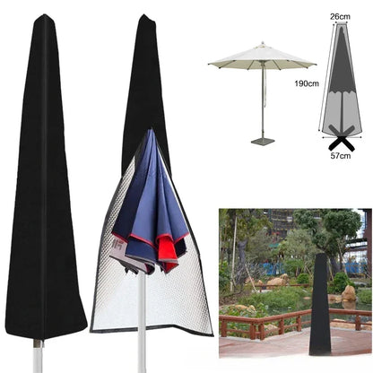 Oxford Outdoor Patio Straight Parasol Cover Waterproof Parasol Protective Cover UV-Anti Windproof Garden Umbrella Cover