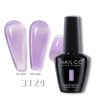 NAILCO 15ml Transparent Nude Color Series Jelly Gel Nail Polish Pink Red Nails Art Manicure Gel Varnishes Gellack Design Lacquer