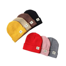 Load image into Gallery viewer, Baby Hat Children&#39;s Newborn Knitted Hat Solid Color Children&#39;s Beanies Boys and Girls Hat Winter Preschool Home Hat
