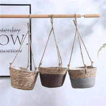 Load image into Gallery viewer, Garden Hanging Planter Macrame Plant Storage Basket Jute Rope Woven Indoor Outdoor Flower Pot Holder Plant Hangers Home Decor
