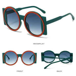 New Round Sunglasses Women Men Cute Brand Designer Elegant Sun Glasses Female Male Big Frame Outdoor Eyewear