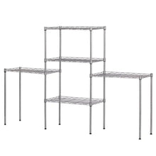 Load image into Gallery viewer, Changeable Assembly Floor Standing Carbon Steel Storage Rack Silver RT
