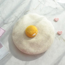 Load image into Gallery viewer, Women Cute Hats Yolk Handmade Wool Felt Painter Creative Parent-child Hat Cute Child Baby Poached Egg Beret Fashion Ladies Cap
