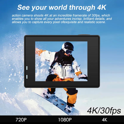 4K Action Camera A1 Ultra HD WiFi 12MP 2" LCD 30M Waterproof 170D Remote Control Helmet Bicycle Video Camera Outdoor Sport Cam