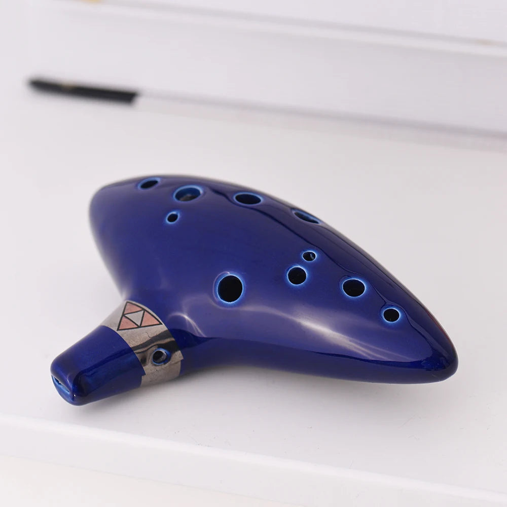12 Hole Ocarina Ceramic Alto C Vessel Flute Wind Musical Instrument With Simple Music Score Rope for Beginners