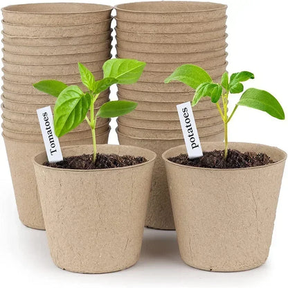 Coco Coir Seed Starter Plant Pots Biodegradable Nursery Pots Seedling Pots Germination Trays Labels Seed Sowing