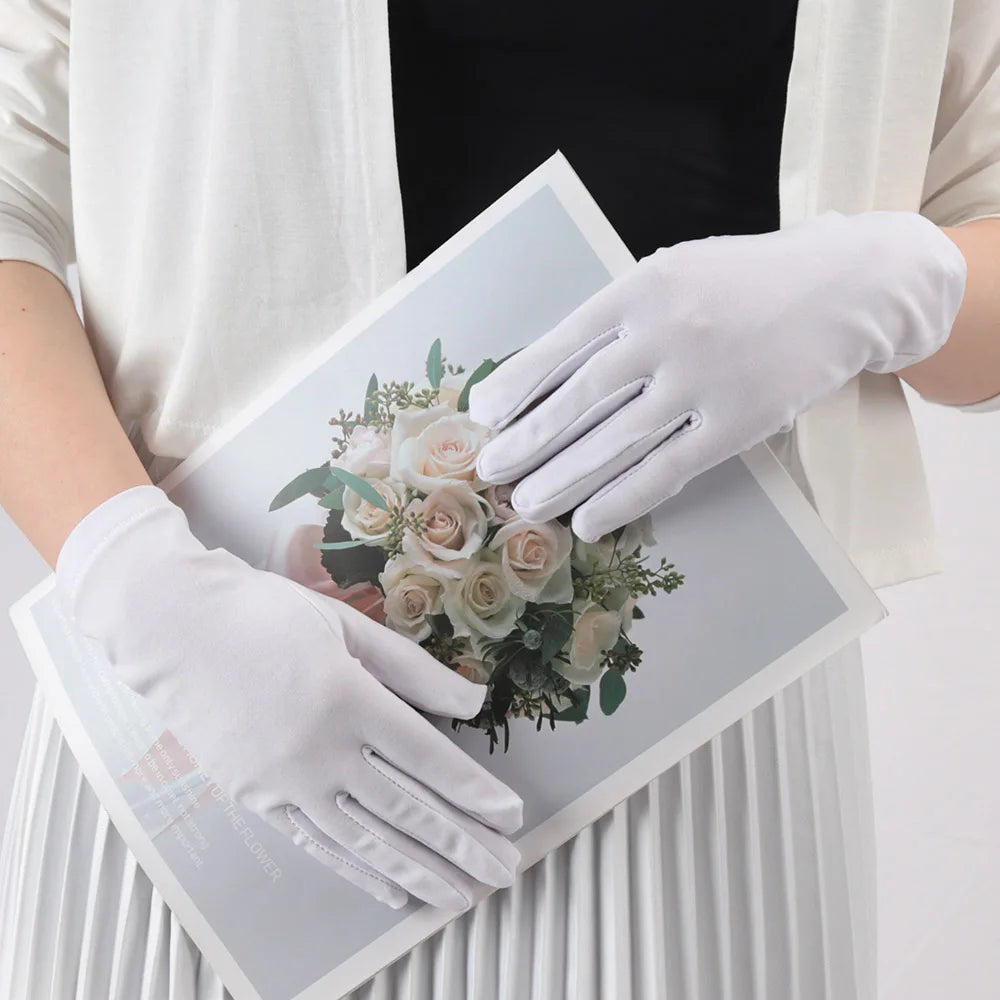 Women Fashion Gloves for Spring Summer Sunscreen Female Thin Solid Color Ceremonial Performance Dance Breathable Driving Gloves