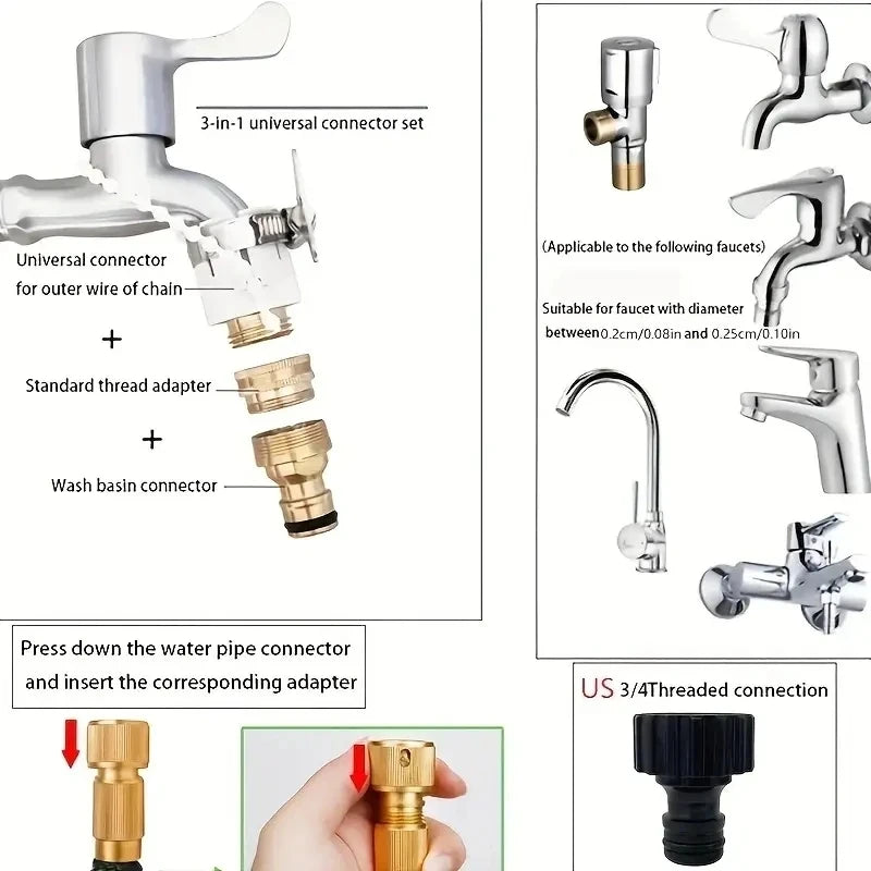 Garden Expandable Water Hoses, High-Pressure Car Wash Water Guns, Household Garden Watering Hoses, And Car Wash Hoses