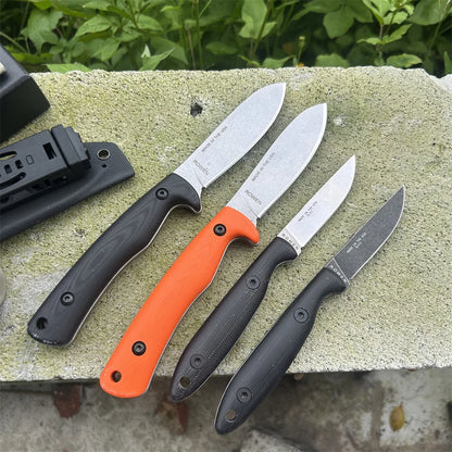 2 Styles ES-AGK-ES Washed Graphite Grey Flax Straight Knives Outdoor Camping Hiking Climbing Non Slip Knife Mountaineering EDC