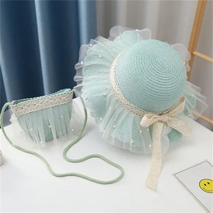 Children Sunscreen Sun Hat Kids Girls Summer Fashion Straw Hat And Bag For Girls Cool Hat Girl Cute Breathable Baby Accessories