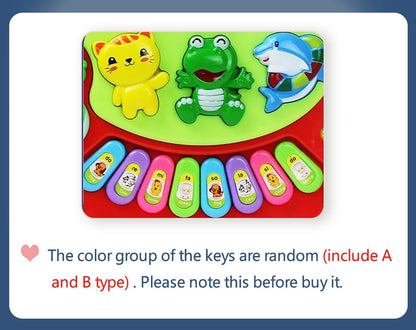 Kids Cartoon Piano Keyboard Game with Animal Sounds Flashing Light Music Baby Instrument Music Toys Educational Toys Kids Gifts