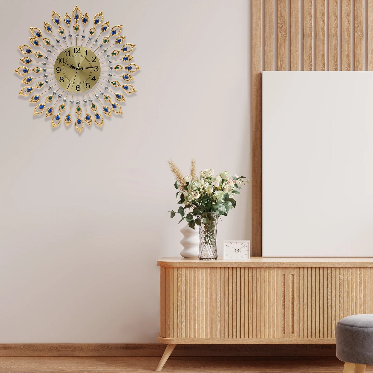 Modern Style Quartz Metal Big Clocks Large Wall Clock Decorative Wall Clocks for Living Room Bedroom Quiet Running