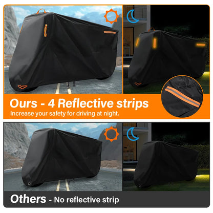 Motorcycle Waterproof Cover 420D UniversalOutdoor Protection Motorbike Rain Cover Sunshade Dustproof Uv Protective Thick Oxford