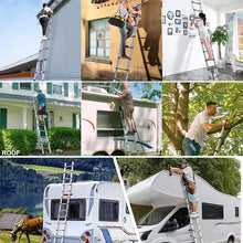 Load image into Gallery viewer, Ladders Extendable Telescopic 2.6M-5M Heavy Duty Multi Purpose Straight Loft Ladder Portable Folding Stainless Steel Ladder Tool
