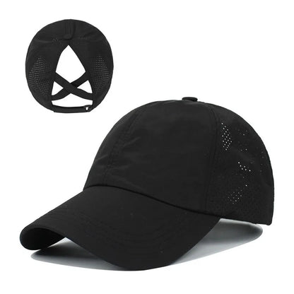 Baseball Caps For Women Hats New Breathable Mesh Sun Visor Hats Female Summer European Outdoor Sports Criss Cross Ponytail Hat