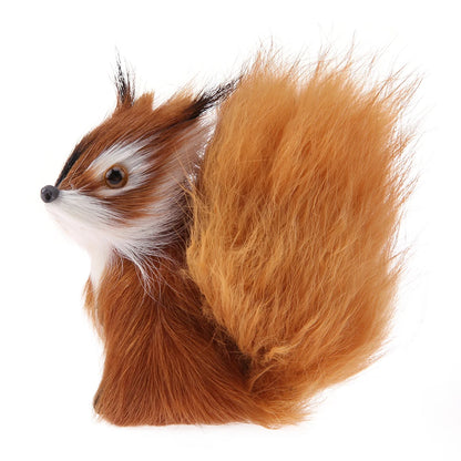 Plush Squirrel Miniature Decoration DIY Crafts Animal Squirrel Models Toys Collectible Lightweight Portable for Home Living Room