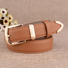 Load image into Gallery viewer, Women&#39;s Trousers Belt  Leather Trend White Belt Fashion High Quality Trouser Belts Solid Vintage Pin Buckle Ladies Strap LB2146-
