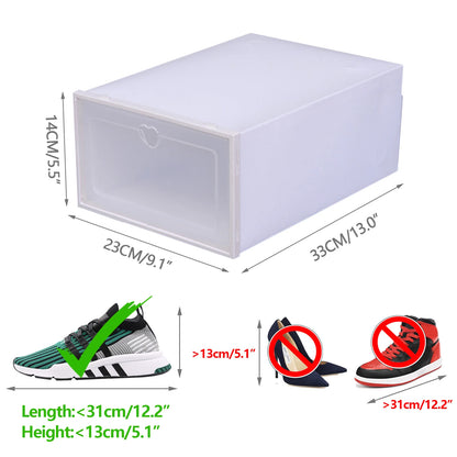 Shoe Boxes Clear Plastic Stackable, 20 Pack Premium Shoe Organizer Storage Foldable Sneaker Shoe Rack Containers