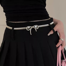Load image into Gallery viewer, Bow Belt For Women Elastic Waistband With A Slimming Effect Suitable For Skirts And Suits Simple Metal Belt
