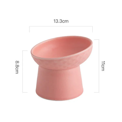 Cat Nordic Style Food Water Bowl Pet Animal Ceramic Eating Dishes High Foot Raised Puppy Cats Matte Bowls Elevated Dog Bowls