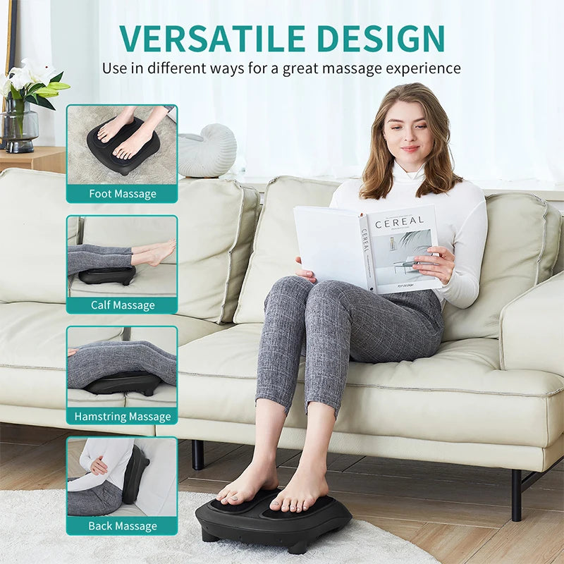 Nekteck Electric Foot Massager Heating Therapy Hot Compress Shiatsu Kneading Roller Muscle Relax Pain Relief Foot Spa Machine