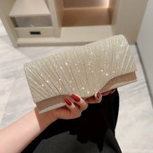 Load image into Gallery viewer, Women Lady Female Silver Evening Dinner Clutch Shiny Elegant Bag Shoulder Bag Handbag Glitter Purse Party Wedding Handheld Bag
