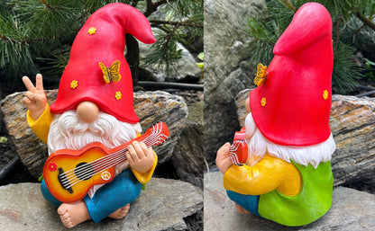 Garden Dwarf - An interesting hippie dwarf statue - A 4.72-inch tall lawn statue - suitable for outdoor or home decoration