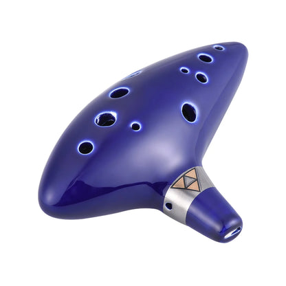 12 Hole Ocarina Ceramic Alto C Vessel Flute Wind Musical Instrument With Simple Music Score Rope for Beginners