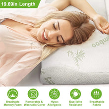 Load image into Gallery viewer, Bamboo Memory Foam Sleep Pillow Contoured Cervical Orthopedic Pillow Neck Support Breath Pillow
