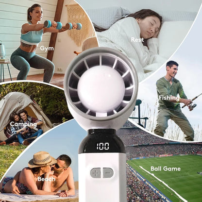 Handheld mini fan 3 in1 Portable Fan Rechargeable Handheld Turbo Fans  5 Speed USB Foldable Portable Neck Hanging Fans