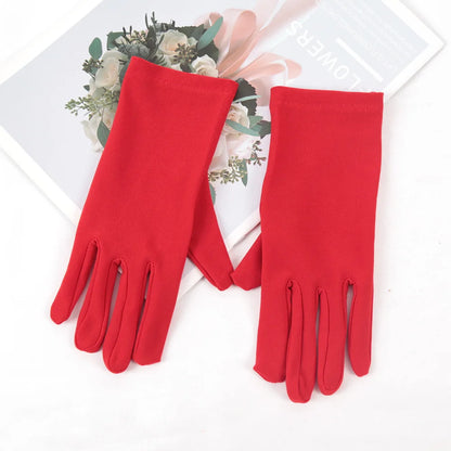 Women Fashion Gloves for Spring Summer Sunscreen Female Thin Solid Color Ceremonial Performance Dance Breathable Driving Gloves
