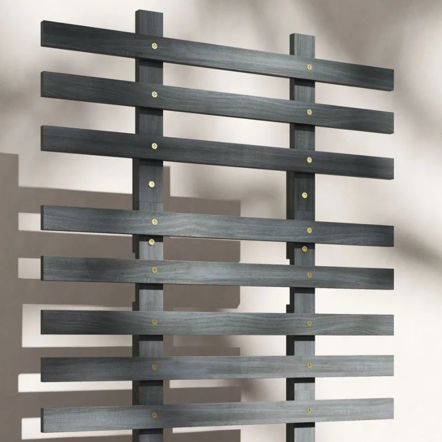 Raised Garden Bed with Trellis 58 Outdoor Wooden Planter Box with Wheels for Vine Plants Flowers Climbing and Planting Gray