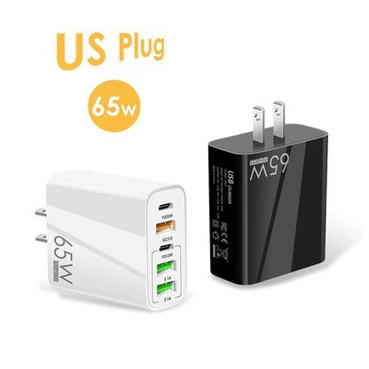 65W Charger Type C Fast Charging QC3.0 For iPhone 14 13 12 Pro Max Huawei Xiaomi Samsung POCO Tablet USB C Charger PD Adapter