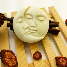 Load image into Gallery viewer, Sun &amp; Moon Silicone Soap Molds 4 Cavity Crescent Moon Face Mould for Homemade Lotion Bar Bath Bombs Polymer Clay Wax Candle Make
