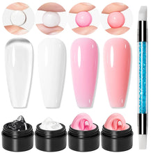 Load image into Gallery viewer, AWStorG 5Pcs/Set Solid Nail Extension Gel Carving Flower Nail Art Building UV Gel Semi Permanent Finger Extension Nail Varnish
