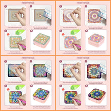 Load image into Gallery viewer, Two mandala themed diamond painting sets with crystal DIY makeup boxes, suitable for ladies to carry when traveling

